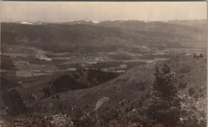 RPPC Beautiful Farming Town in Mountain Valley Real Photo Postcard I27