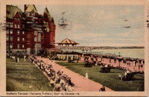 VINTAGE POSTCARD DUFFERIN TERRACE PATHWAY & ST. LAWRENCE RIVER QUEBEC CANADA