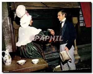 Modern Postcard Normandy Couple bourgois in regional costumes as part of the ...