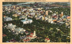 Vintage Postcard State Capitol Group And Business District Sacramento California