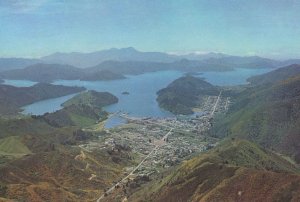 Picton Marlborough Sounds New Zealand Aerial Postcard