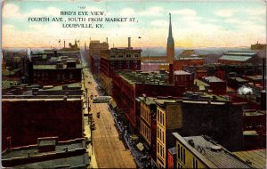 Postcard Birds Eye View Fourth Avenue South From Market St Louisville, Kentucky