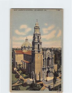 Postcard Saint Vincent's Cathedral, Los Angeles, California