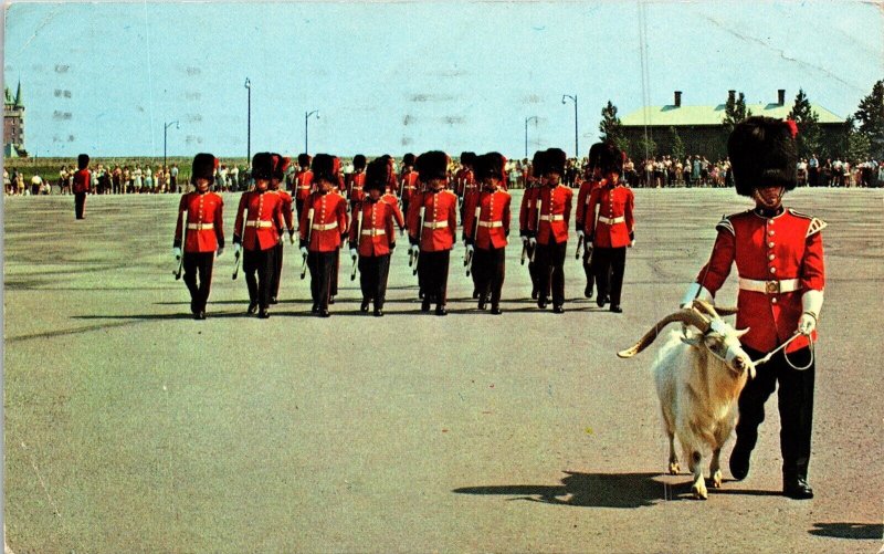 Quebec PQ Canada Parade Guard Citadel Postcard PM Cancel WOB Note VTG Vintage 