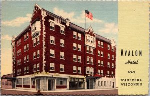 Linen Postcard Avalon Hotel in Waukesha, Wisconsin