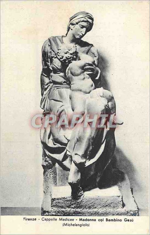 Postcard Modern Firence Medici Chapels Madonna col Bembino Gesu