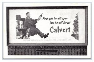 First Gift He Will Open...Last He Will Forget Calvert Blended Whiskey Postcard