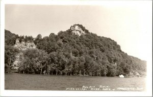 RPPC Pulpit Rock Mississippi River North of Marquette IA Vintage Postcard G80