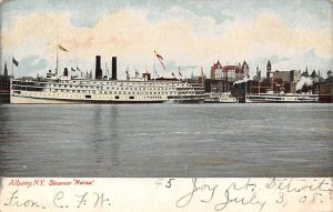 Morse River Steamship At Albany Harbor Ferry Boat Ship 