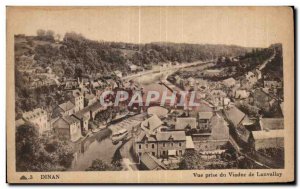 Old Postcard View from Dinan Viaduct Lanvallay