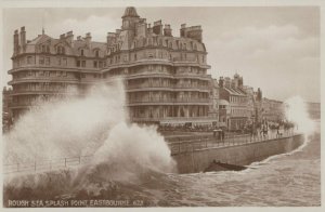 Sussex Postcard - Rough Sea, Splash Point, Eastbourne    T10459