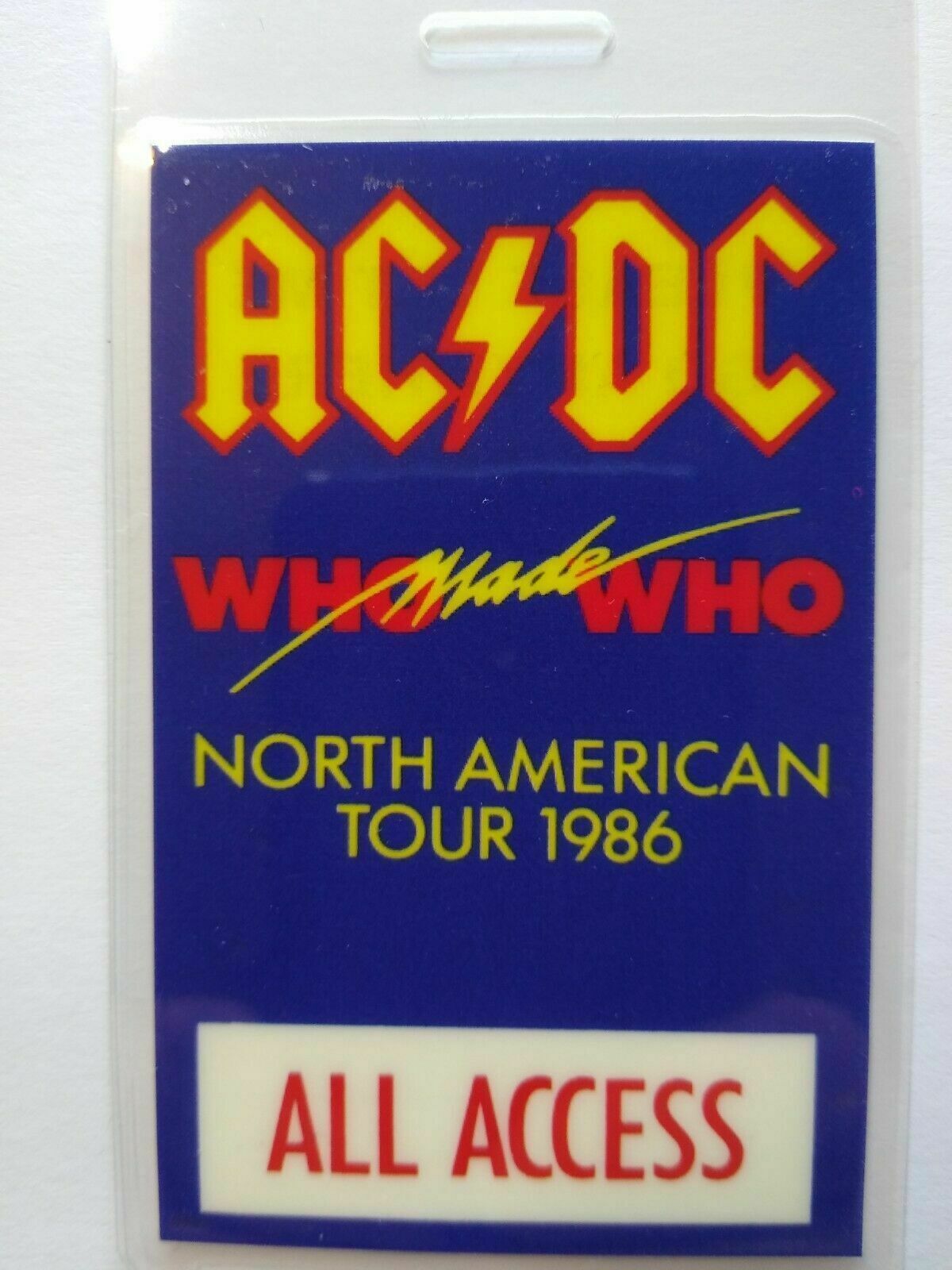 AC/DC Vintage Backstage Pass Who Made Who Laminated Hard Rock Music ...