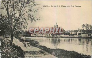 Old Postcard The Banks of Sens Yonne Le Petit Hameau