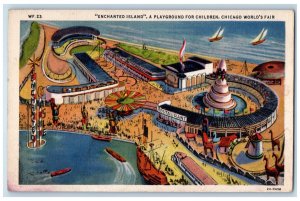 Enchanted Island Playground For Children Chicago World's Fair IL Postcard 