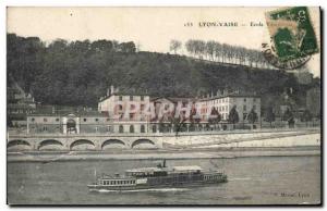 Old Postcard Lyon Veterinary School Boat