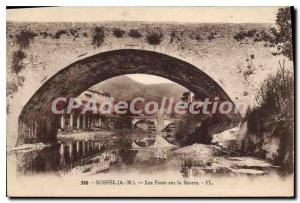 Postcard Old Sospel (A M) Bridges on the Bevera