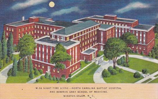 North Carolina Winston Salem Night Time Scene North Carolina Baptist Hospital...