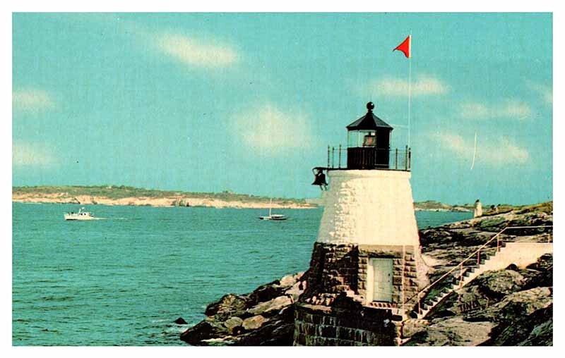 Postcard LIGHTHOUSE SCENE Newport Rhode Island RI AQ3216