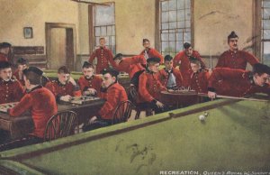 Queens Royal Pub Sussex Snooker Pool Table Military Old Postcard