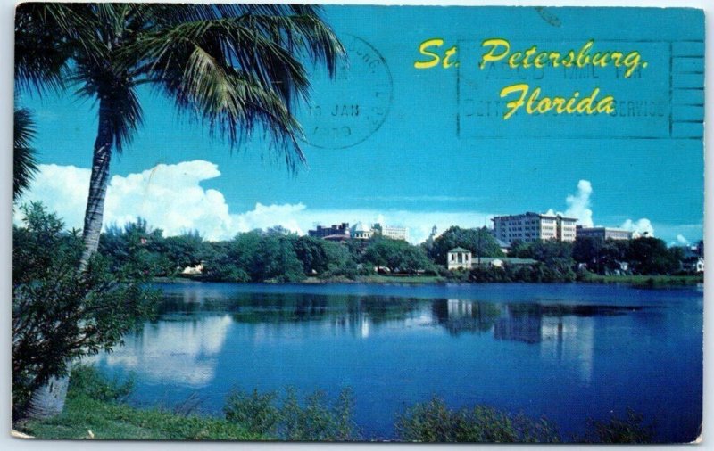 Postcard View Of St. Petersburg over Mirror Lake St. Petersburg Florida