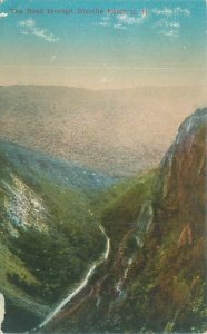 Road Through Dixville Notch New Hampshire NH Aerial View 1925 Postcard Used