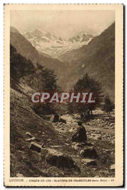 Old Postcard Luchon Cirque Du Lys Glacier From Grabioules