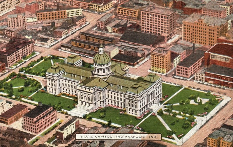 Vintage Postcard State Capitol Government Structure Indianapolis Indiana IN