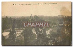 CARTE Postale Old Paris Buttes Chaumont XIX panoramic view