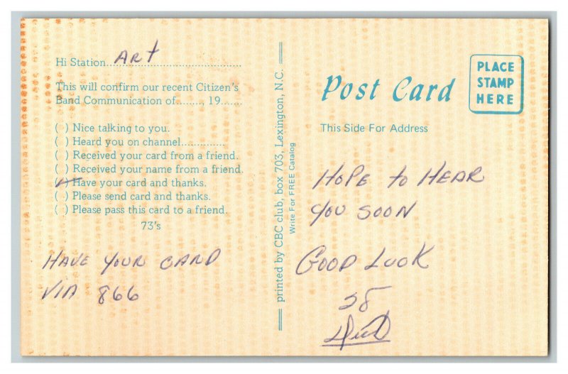 Postcard QSL Radio Card From Portsmouth N. H. New Hampshire KAAE-4914 