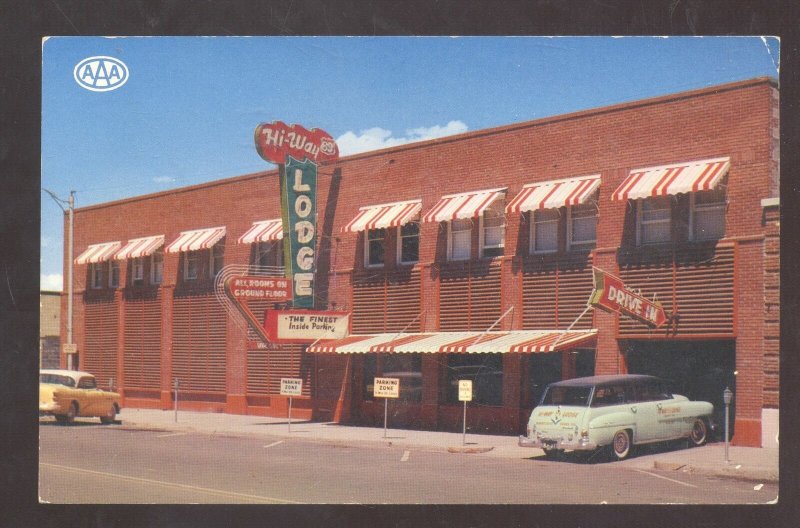 PANGUITCH UTAH HI-89 LODGE 1950's CARS VINTAGE ADVERTISING POSTCARD