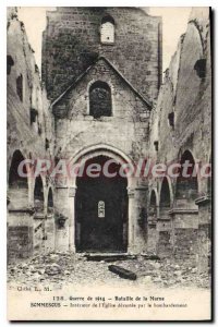 Postcard From Old Sommesous Interior devastated I'Eglise