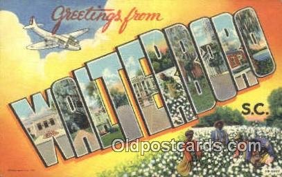 Walterboro, SC USA Large Letter Town 1945 