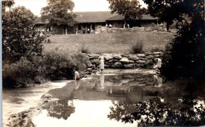 1920s Anonymous People Turner Falls Park Davis OK RPPC Real Photo Postcard