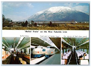Tokyo Japan Postcard Bullet Train on New Tokaido Line Multiview c1950's