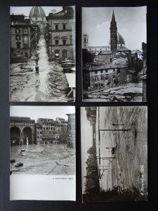 Italy Collection of 4 x FIRENZE Florence FLOODS of 4th November 1966 RP Postcard