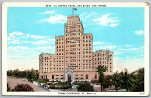 San Diego California 1930s Postcard El Cortez Hotel