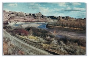 Little Missouri River in Badlands ND UNP Northern Pacific Chrome Postcard S25