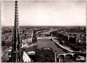 La Fleche De Notre Dame La Seine Paris France Real Photo RPPC Postcard