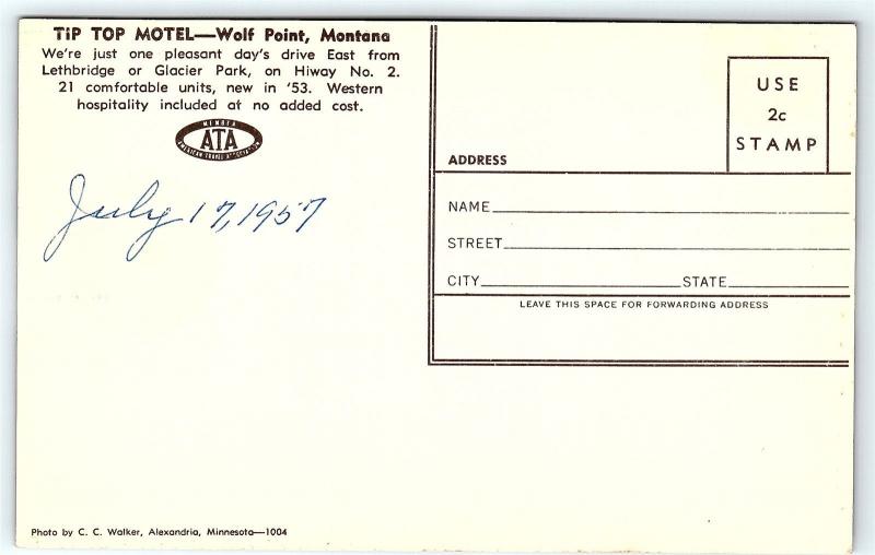 Postcard MT Wolf Point Tip Top Multiview Interior R29