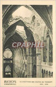 Old Postcard Reims cathedral Voutes Destruction of the transept