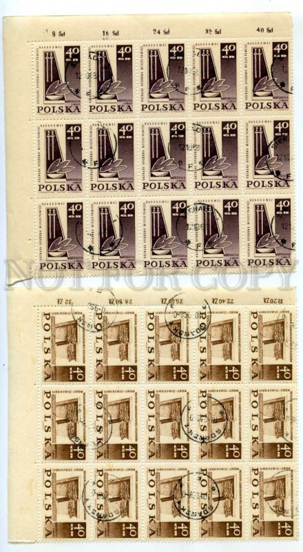 501374 POLAND 1967 year used block stamps w/ MARGIN monuments