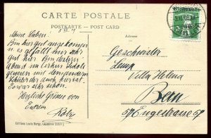 h3535 - SWITZERLAND Neuchatel Postcard 1909 Hotel des Postes. Post Office