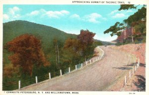 Vintage Postcard Approaching Summit of Taconic Trail St. Petersburg NY & Mass.