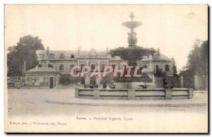 Troyes Argence Old Postcard The fountain and the high school