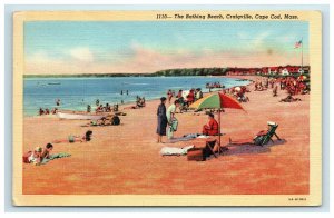 1942 Craigville Cape Cod MA Postcard The Bathing Beach People Sunbathing