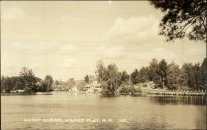 Wilmot Flat NH Sunset Cabins & Lake Old Real Photo Postcard