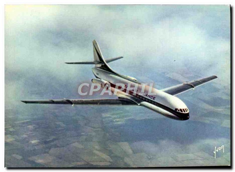 Postcard Modern Jet Aviation Caravalle d & # 39Air France