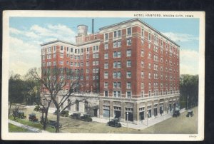 MASON CITY IOWA HOTEL HANFORD DOWNTOWN VINTAGE ADVERTISING POSTCARD