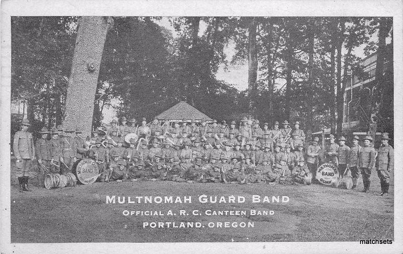 1918 Portland Oregon Multnomah Guard Band Canteen RPPC real photo 4982