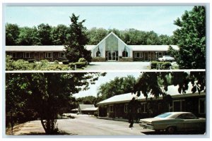 Arns Park Motels Car North Attleboro Massachusetts MA Split View Postcard